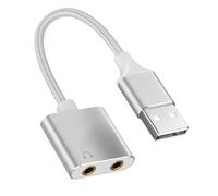 RGYBAO Tarjeta de sonido externa USB 2 en 1 para auriculares y micrófono, cable adaptador de sonido HiFi para juegos y transmisión