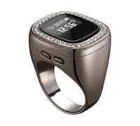 RGYBAO Upgrades - Contador electrónico de dedos Tasbih con pantalla grande, anillos inteligentes de oración islamista y alerta Azan, anillos de oración unisex islamistas inteligentes
