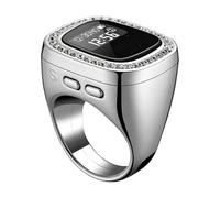 RGYBAO Upgrades - Contador electrónico de dedos Tasbih con pantalla grande, anillos inteligentes de oración islamista y alerta Azan, anillos de oración unisex islamistas inteligentes