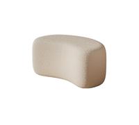 RGZFYH Otomana Taburete otomano Crescent Lamb con Forma de Media Luna, Acolchado otomano, tapizado de Sherpa difuso, reposapiés Moderno con Marco de Madera para decoración del hogar Stool