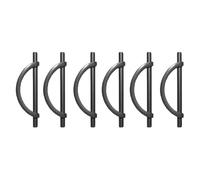 RGZFYH Tiradores 6 tiradores de media luna for gabinetes, con centro orificio 96 mm, diseño curvo, for cajones cocina, armarios, y baños Handles(Pearl grey)