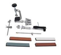 RH 006 Professional Knife Sharpener with 4 Whetstones, 360° Rotation Flip Design Kitchen Chef Knife Sharpening Kit Stainless Steel Abrasive Holding System Tool