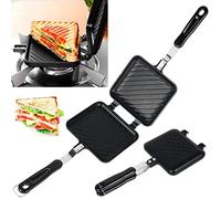 RHAIQBVC Toastie Maker - Toastie Maker de doble cara para hacer sándwiches tostados antiadherentes con asas resistentes al calor, tostadora multifunción para el hogar y acampar al aire libre