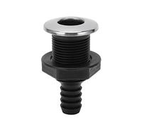 Rhawuy 3/4 Inch Through Hull Scupper Drain | Nylon Fiberglass & 316 Stainless Steel | Marine Thru Hull Fitting for Yachts/Boats/Ships | Barbed End Design
