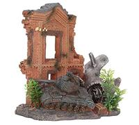 Rhawuy Aquarium Plane Crash Ornament | Synthetic Artificial Wreck for Freshwater/Saltwater Fish Environments | Vivid Underwater Landscape with Hiding Spots for Fish