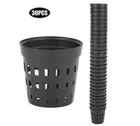 Rhawuy Aquarium Plant Basket 30PCS | Black Plastic Plant Cup for Robust Root Growth | Fish Tank Planting Basket/Hydroponics/Water Grass | 4.1cm with Drainage Holes