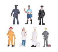 Rhawuy Figuras de PVC para Personas (7 Piezas) |Figuras de Juguete ecológicas y sólidas para los más pequeños |Figuras de ayudantes de la Comunidad para Juegos imaginativos / Bombero /