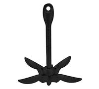 Rhawuy Foldable Boat Anchor 1.5kg | 4 - Prong Grapnel for Secure Hold in Sand/Mud/Rocks | Carbon Steel Anchor for Kayak, Canoe, Jet Ski | Compact & Portable (Negro (Acero al Carbono))