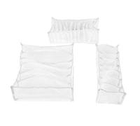 Rhawuy Foldable Underwear Storage Box Set | 3Pcs Bra/Socks/Underwear Organizer with Dividers | Closet Drawer Organizer for Daily Use (White)