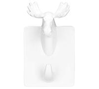 Rhawuy Ganchos de pared de alce blanco |4 clavos sin rastro para una fácil instalación |Perchero Sintético para Chaquetas/Sombreros/Bolsos |Decoración navideña nórdica, capacidad de 6