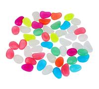 Rhawuy Glow in The Dark Pebbles 50pcs | Auto - Illuminating Stones for Aquarium/Garden/Pathway | Environmentally Conscious Luminous Rocks, No Batteries Needed | Water - & Extended -