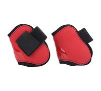 Rhawuy Horse Tendon Boots | PU Shell Fetlock Protectors for Jumping/Training/Riding | Shock Absorbing Neoprene Padding | Secure Fit Leg Support | Red Front or Hind Boots (A Pair of Large hind Legs)