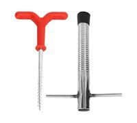 Rhawuy Ice Screw Auger 2 in 1 | Stainless Steel Threaded Peg Drill for Ice Fishing/Shelter Tents | Multi Functional Stake Nail with Protective Coating