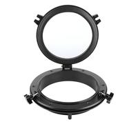 Rhawuy Marine Porthole Opening 10 Inch | 4mm Tempered Glass & 316 Stainless Steel | Water - impervious Portlight for Boat/Yacht/RV | Easy Install Black Round Opening