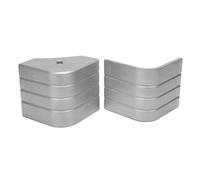 Rhawuy Pontoon Boat Deck Corner Caps 2 Pack | Sturdy Aluminum Protection for 90 Degree Rounded Corners | 3-1/8 to 3-3/16 Inch Height & Top Dimensions | Marine Grade Corner Guards