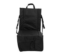 Rhawuy Portable Stadium Chair | Adjustable Back Angle & 600D Oxford Cloth | Folding Bleacher Cushion with Storage Pocket | for Outdoor Sports/Beach/Picnic (Black)