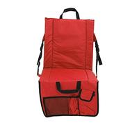 Rhawuy Portable Stadium Chair | Adjustable Back Angle & 600D Oxford Cloth | Folding Bleacher Cushion with Storage Pocket | for Outdoor Sports/Beach/Picnic (Red)