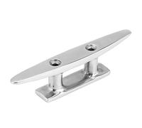 Rhawuy Stainless Steel Boat Cleat | 4 Inch 316 Marine Grade Mooring Cleat | No Drill Replacement for Yacht/Dock/Deck | Sturdy Mirror Polished