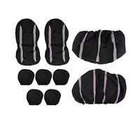 Rhawuy Universal Car Seat Covers 9 - Piece Set | Breathable Mesh Guards Against Use & Marks | Non - Slip Protectors for Cars/SUVs/Trucks (Grey Black)