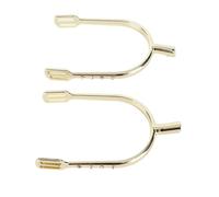 Rhawuy Women ' s Chrome Plated Zinc Alloy Spurs | Exceptionally Sturdy & Easy On/Off | Narrow Spurs for Equestrian Beginners/Ladies Riding | Expert Design, Beautiful & Resilient (Gold)