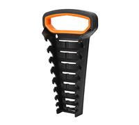 Rhawuy Wrench Organizer Wall Mount | Self - Locking Tool Holder for Sockets & Spanners | 5/8 / 10/12 Capacity Storage Tray | Sturdy PP Material, Black & Orange (8 Pieces)