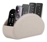 RHCSZ Soporte de piel sintética para control remoto, caja con 5 compartimentos, organizador de mesita de noche para controlador, gafas, brochas de maquillaje, joyas y reproductor multimedia