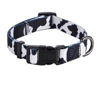 Rhea Rose Collar de perro con estampado de vaca para perros, color blanco y negro, grande