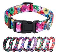 Rhea Rose Collar de perro para perros pequeños, medianos y grandes, patrón floral para niñas, machos, perros medianos