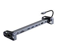 Rheross 1 concentrador USB C tipo C a conector de audio compatible de 3,5 mm, adaptador USB 3.0 10 en 1 tipo C HUB Dock USB C divisor soporte para portátil