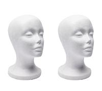 Rheross 2 x Cabeza de maniquí de espuma modelo gafas de sol soporte de sombrero sombrero soporte de exhibición de cabeza de maniquí