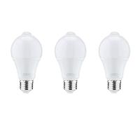 Rheross 3X Bombilla de Luz con Sensor de Movimiento de 12W, Bombilla LED de Seguridad Activada por Movimiento para Exteriores/Interiores, 1000LM, E26 / B22,3500K Cálido