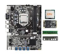 Rheross B75 8 tarjetas BTC Mining Motherboard Set + G530/G1630 CPU+8G DDR3 RAM+128G SSD+Bisel 8XUSB3.0(PCIE1X) GPU LGA1155 DDR3 MSATA