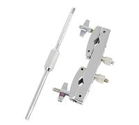 Rheross Clip de cowbell, soporte de montaje de doble barra, almohadilla electrónica en la barra, accesorios para kit (recto)