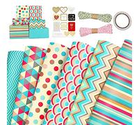 Rheross Hojas de papel de regalo, para Navidad, cumpleaños, fiesta, juego de 6 papeles de regalo, regalo
