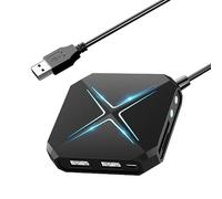 Rheross Hub USB 3.0 Splitter 1 Drag 6 High-Speed con tarjeta de sonido TF tarjeta SD multifunción Conversión Hub de expansión Negro