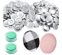 Rheross Juego de 100 Botones de Cubierta para Forrar con Tela, Botones de Tamaño de Herramientas para Cubrir Botones de Cubierta Automática, Fácil de Instalar, 1.1 Pulgadas