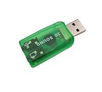 Rheross Mini tarjeta de sonido externa USB a adaptador de audio estéreo de 3,5 mm para Win 7 8 Android Speaker Laptop Headset Verde