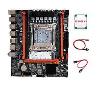 Rheross Placa base X99H + CPU E5 2666 V3 + cable de interruptor + kit de cable LGA2011-V3 DDR3X4 ranura RAM M.2 NVME PCI-E 3.0 X16 SATA3.0
