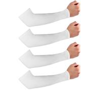 RHHGHY Manguitos unisex de 2 piezas Manguitos transpirables anti-UV Mangas para brazos para voleibol, ciclismo, baloncesto, correr, trabajo al aire libre, juego, 2 Pares Blancos, M