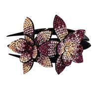 Rhineau Flower Duck Bill Clip versión coreana grande elegante Ladies Up Do Dovetail Clip Horquilla Accesorios Mujer Pinzas Para el Pelo Largo Grandes (A, One Size)