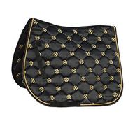 Rhinegold 415-F-BLACK Lucky Clover-Almohadilla para sillín de satén, Unisex, Negro, Plein