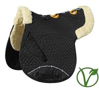 Rhinegold 453-P-BK/NAT Luxe-Núma ventilada de Piel, Unisex Adulto, Negro/Natural, Pony