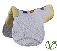 Rhinegold 453-P-WH/NAT Luxe-Núma ventilada de Piel, Unisex Adulto, Blanco/Natural, Pony