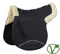 Rhinegold 454-P-BK/NAT Luxe Fur Numnah Cover Case, Unisex Adulto, Negro/Natural, Pony