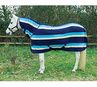 Rhinegold Alfombra de Forro Polar de Cuello Completo, Ligera, para Caballos, Rayas turquesas, 5 pies 6 Pulgadas