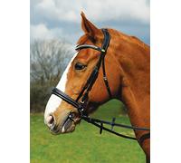 Rhinegold Anatomic Cavesson Bridle with Reins Full-Havana Brida, Extra Grande