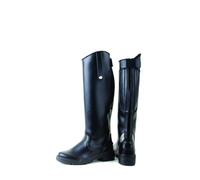 Rhinegold Botas largas de equitación, color negro, unisex, sintéticas, para hombre y mujer, con cremallera trasera