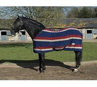 Rhinegold Elite Fleece Travel/Day Rug Alfombra de Forro Polar, Borgoña a Rayas, 7'0"