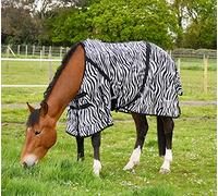 Rhinegold Fly Rug with Neck Cover-5/6-Zebra