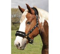 Rhinegold Logo Headcollar Fleece Trim-COB-Black Cuello de Cabeza, Unisex Adulto, Negro